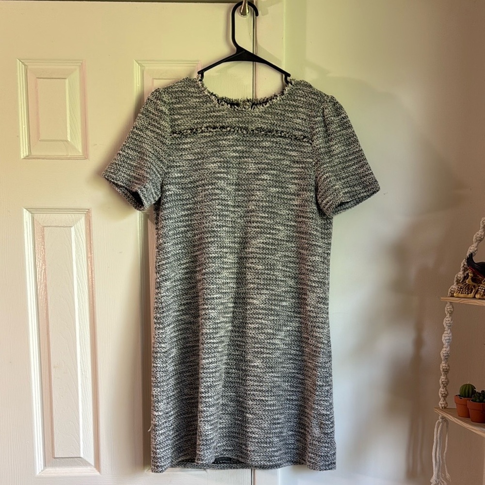 LOFT Charcoal Knit Mini Dress